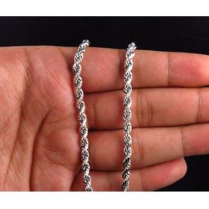 Real White Gold Rope Chain 4mm Thick 2 